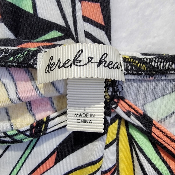 Derek Heart Halter Backless Wide Leg Tropical Retro Jumpsuit Ring Detail Size L - Picture 8 of 12